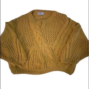 yellow short crop sweater